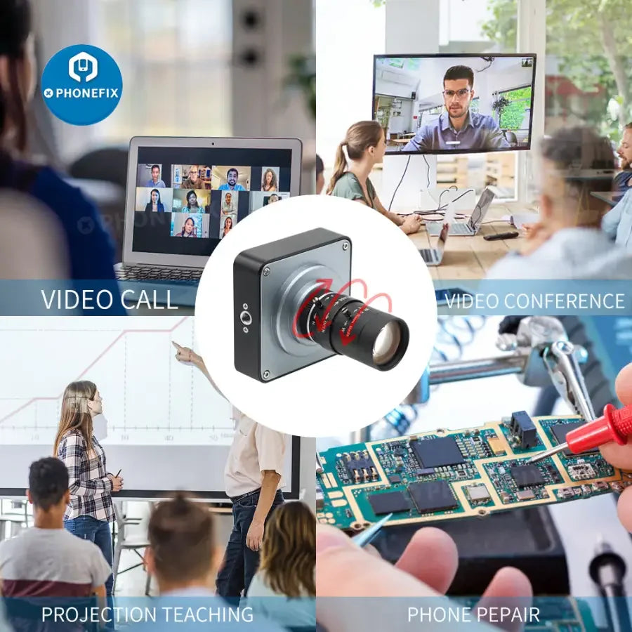 PHONEFIX live streaming camera with 38MP resolution, 60FPS, 3800W, 5-50mm F1.6 lens, designed for industrial and professional use