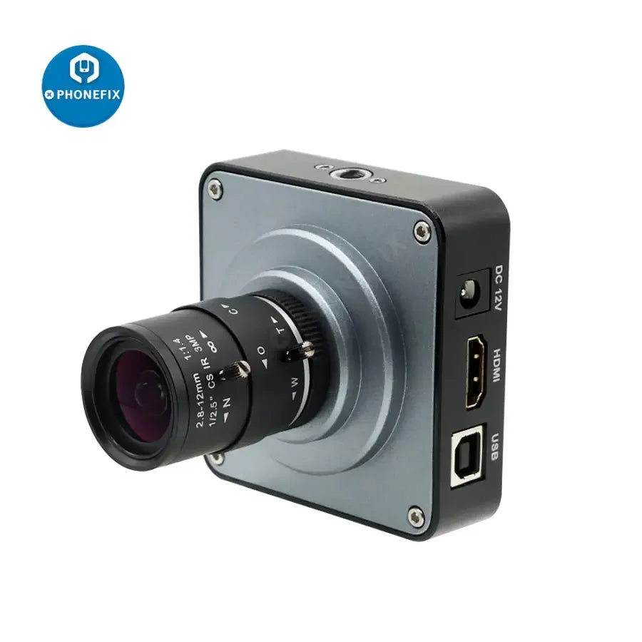 PhoneFIX 38MP HDMI live streaming camera with 2.8-12mm F1.4 lens, 3800W power, ideal for industrial and professional video recording