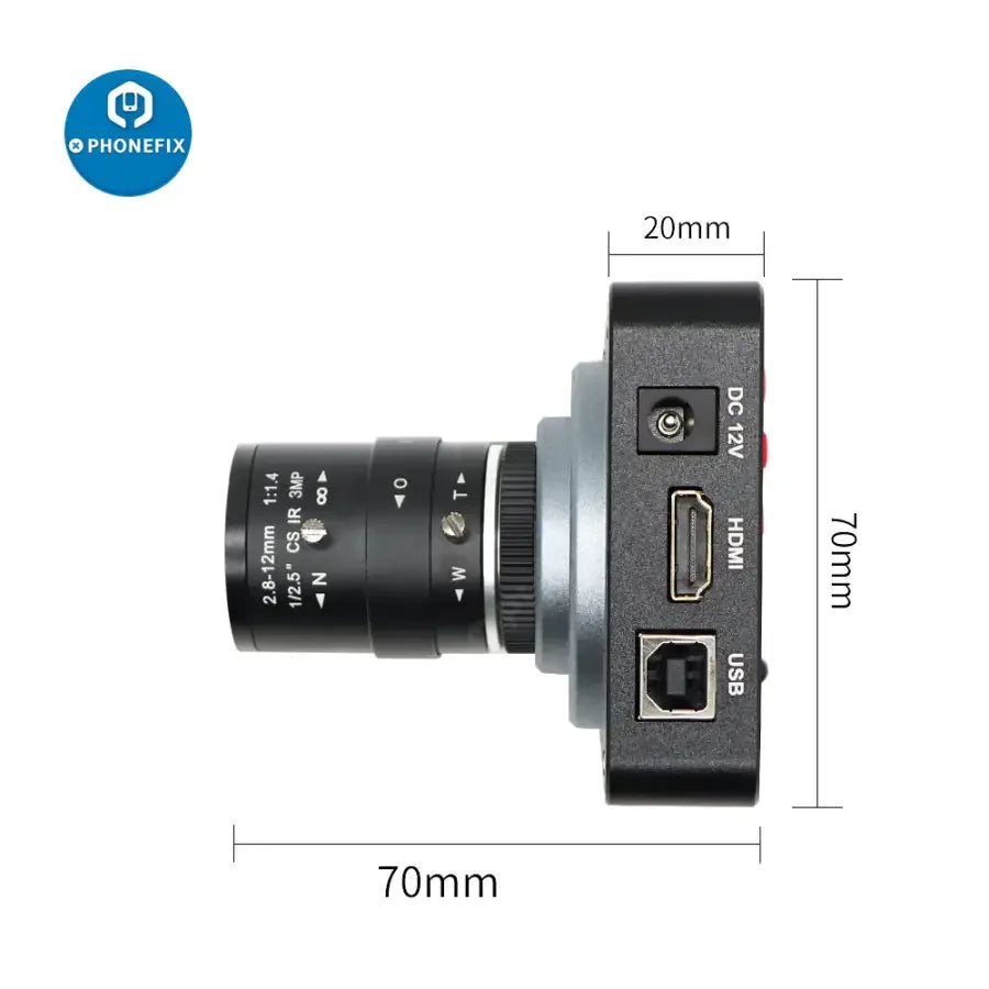 PhoneFix 38MP HDMI live streaming camera with 2.8-12mm F1.4 lens, industry-grade 3800W camera for high-quality video recording