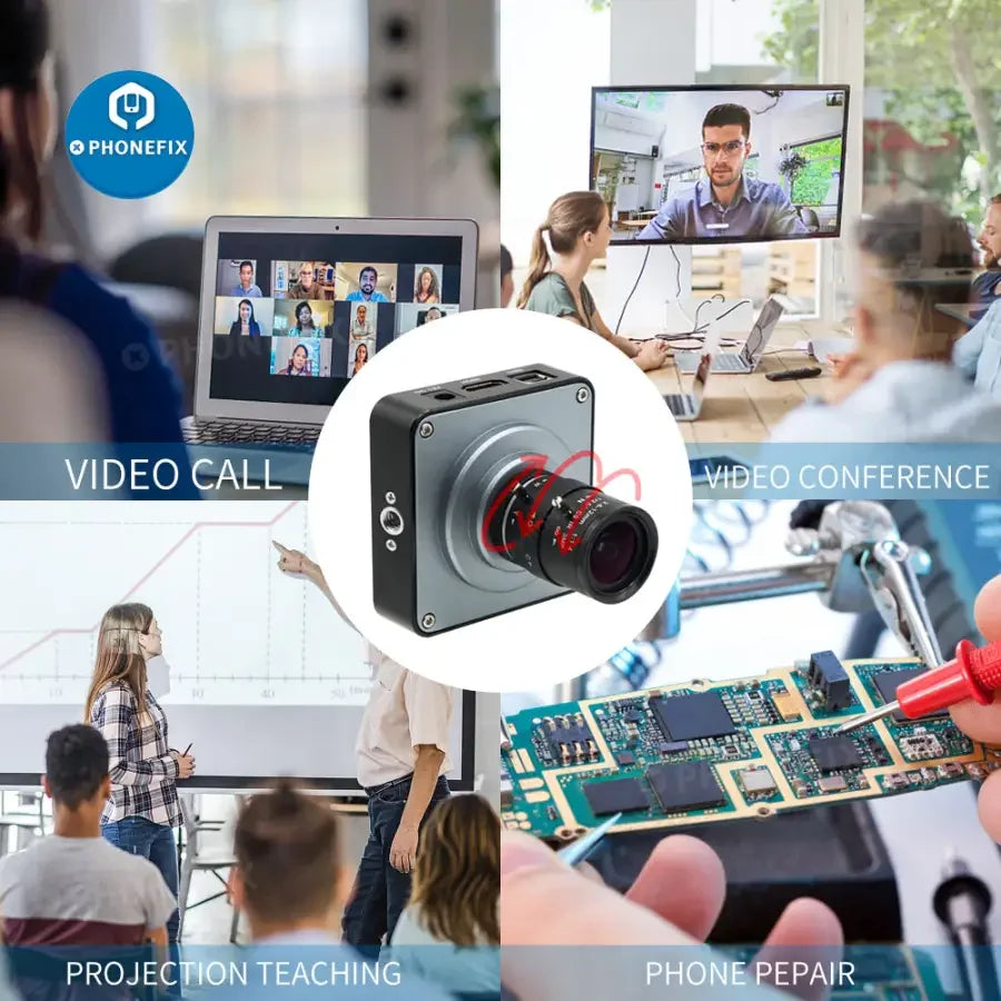 PhoneFix 38MP HDMI live streaming camera with 2.8-12mm F1.4 lens, industrial-grade 3800W professional video camera.
