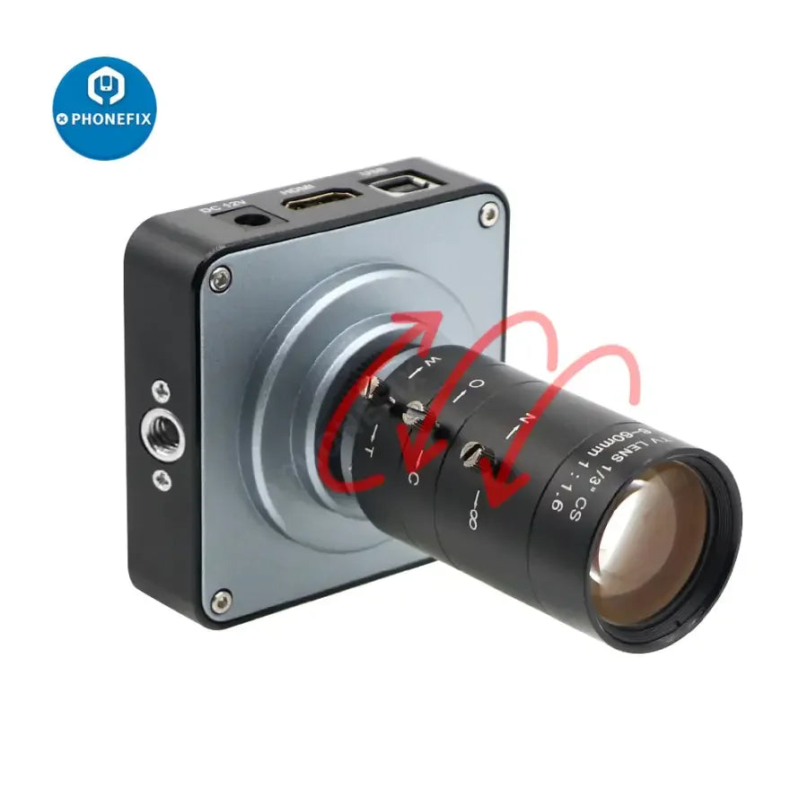 PHONEFIX 38MP HDMI live streaming camera with 6-60mm F1.6 lens, capable of 60FPS for professional digital video recording.