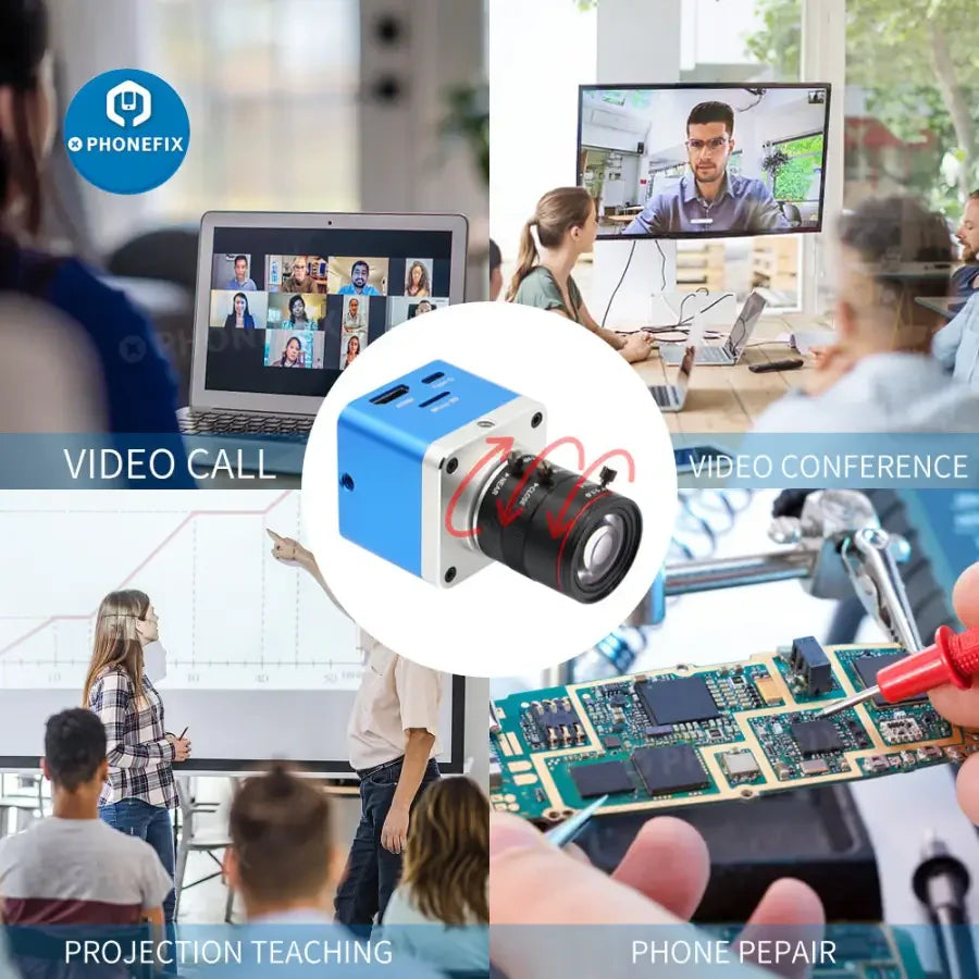 PHONEFIX 4K UHD USB live streaming camera with 6-12mm F1.6 lens for industry digital video recording and broadcasting.