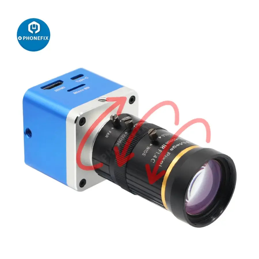 PHONEFIX 4K Ultra HD USB CMOS live streaming camera with 8-50mm lens, ideal for industrial and digital video recording.