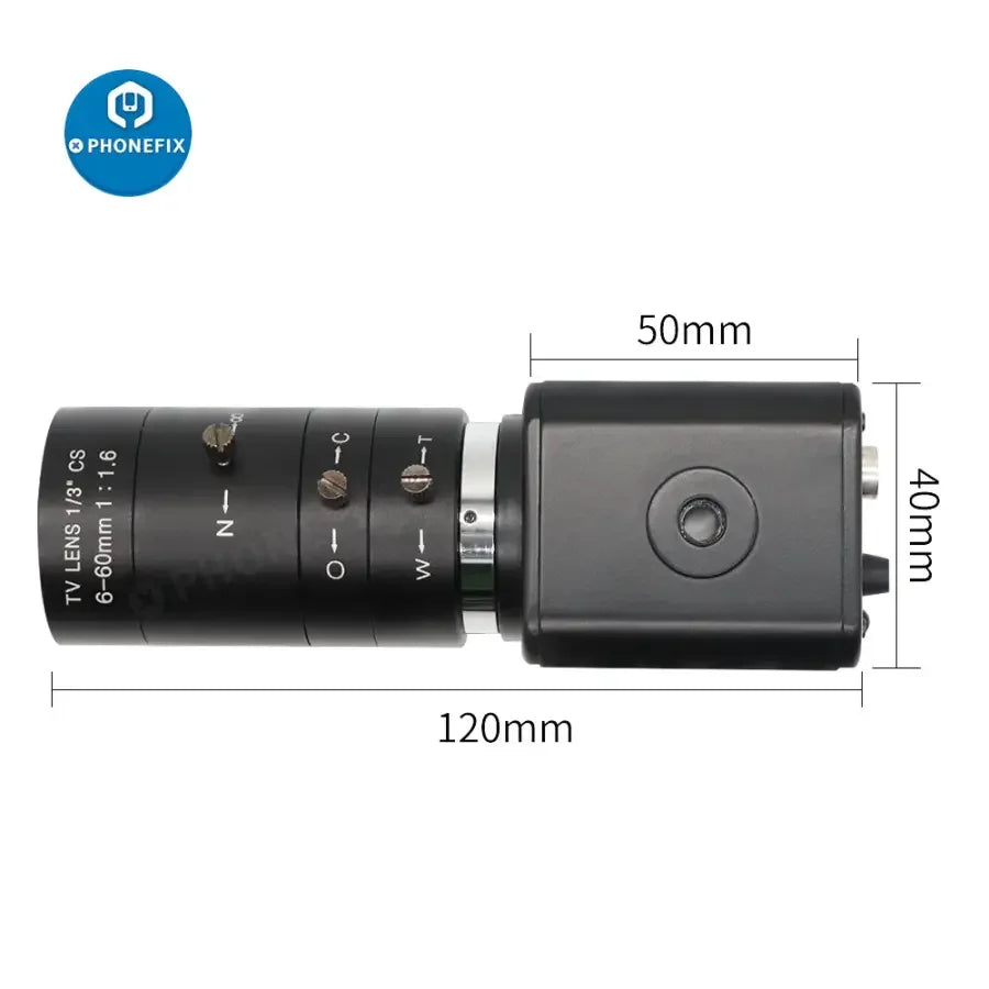 PHONEFIX 6-60mm F1.6 lens live streaming camera with 2.0MP 1080p resolution for live broadcast and video recording.