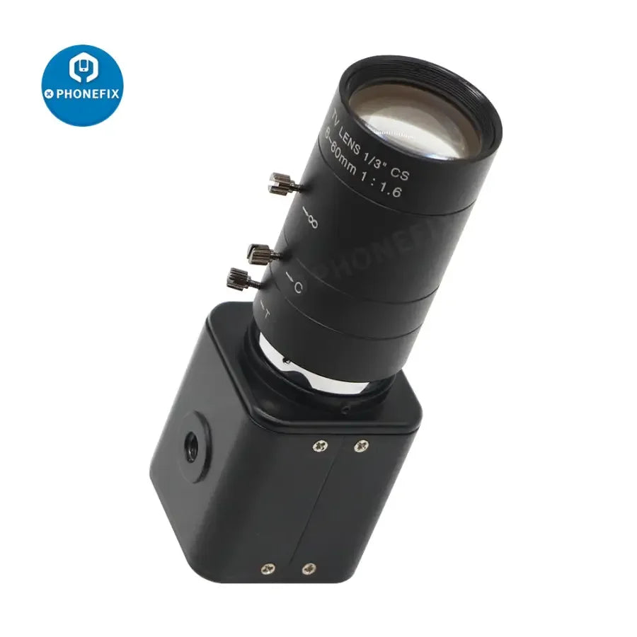 PhoneFix 6-60mm F1.6 lens live streaming camera with 2.0MP 1080p resolution for live broadcasts, shown on a neutral background.