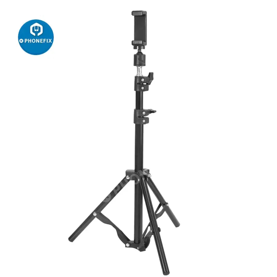 PHONEFIX live streaming camera tripod with adjustable stand, 85.5cm industrial phone holder and selfie stick for stable filming.