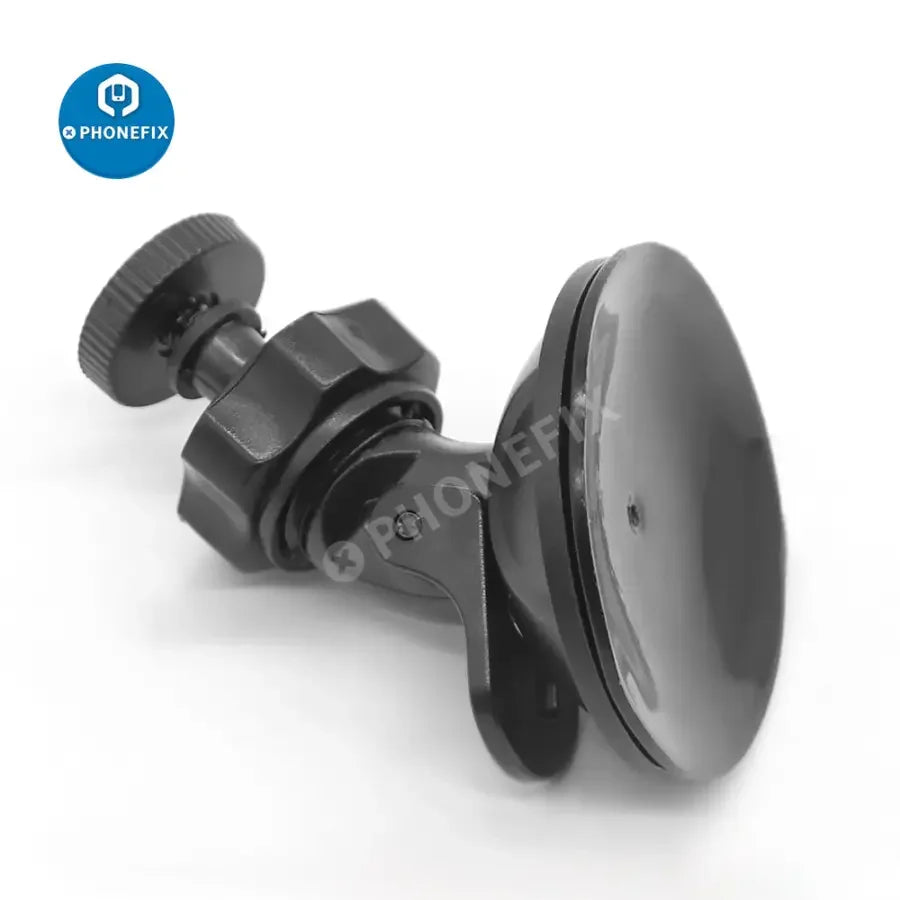PHONEFIX live streaming camera with suction cup mount stand for microscope repair, ideal for secure webcam positioning.