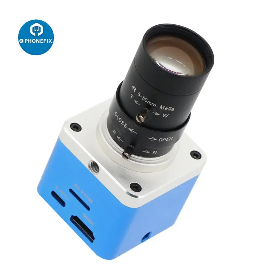Phonefix HDMI 4K UHD live streaming camera with 5-50mm F1.6 lens, ideal for industry digital video recording and broadcasting.