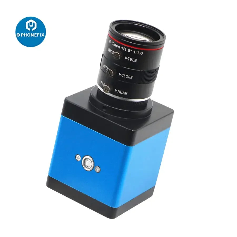 Caméra de streaming en direct PhoneFIX HDMI VGA avec objectif 6-12 mm F1.6, idéale pour l'enregistrement et la diffusion vidéo numérique industrielle.