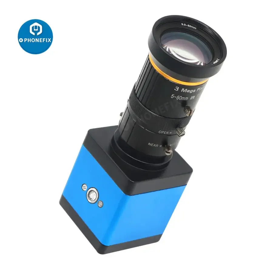 PHONEFIX HDMI VGA industry live streaming camera with 5.0-50mm F1.4 lens, ideal for webcam and webcast recording.