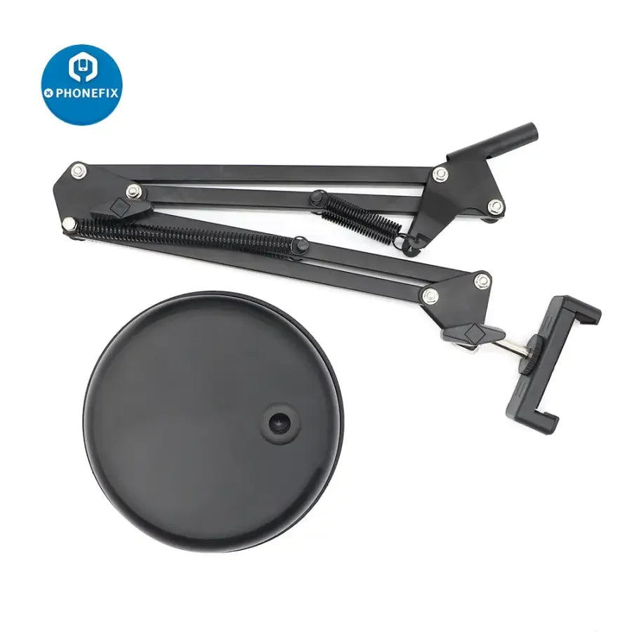 Soporte para cámara PhoneFix Overhead para transmisiones en vivo con brazo articulado, ideal para grabación de estudio y vídeo.