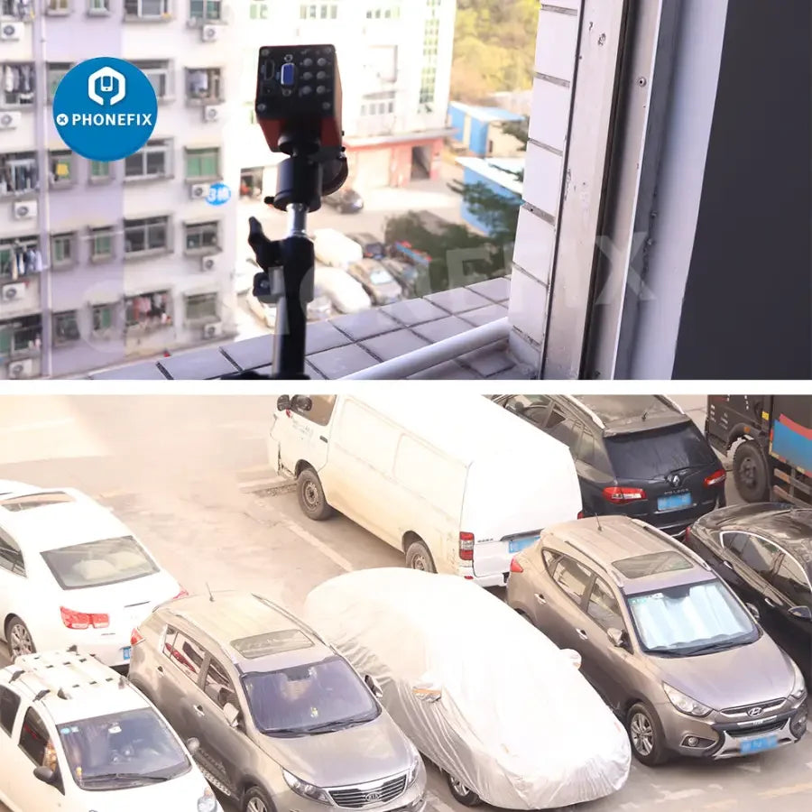 Trépied pour webcam avec bras articulé de 64 cm pour caméra industrielle et support de téléphone, conçu pour la diffusion en direct par PHONEFIX.