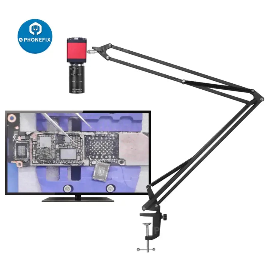 Cámara de microscopio digital PHONEFIX HDMI VGA con lente de enfoque fijo de 8-50 mm y capacidad de transmisión en directo, para obtener imágenes digitales detalladas.