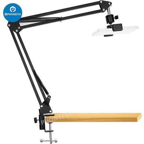 PhoneFix overhead video stand and copy stand for live streaming camera, used for phone repair and projectors.
