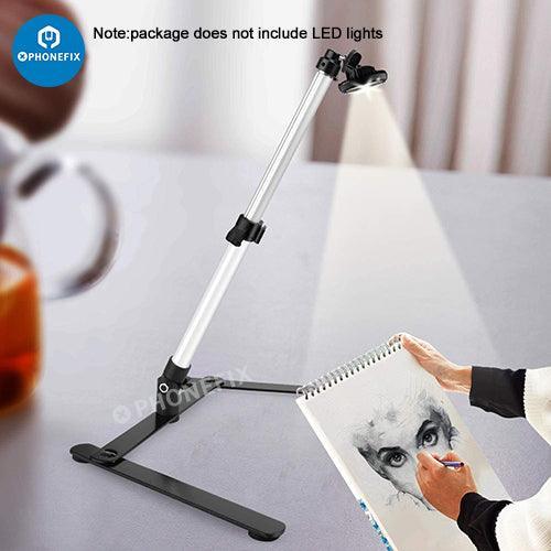 Support vidéo et projecteur suspendu PHONEFIX pour la réparation de téléphones, idéal pour la diffusion en direct et les travaux de réparation de précision.