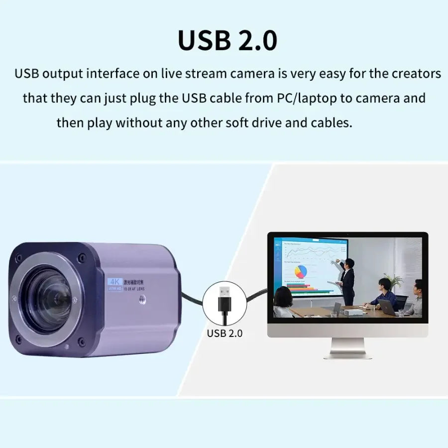 PHONEFIX 10X auto-focus 1080P live streaming camera module showing lens and compact design for high-quality broadcasts