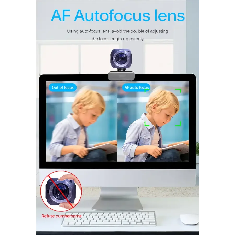 PHONEFIX 10X auto-focus 1080P live streaming camera module showing the compact device with lens and control buttons.