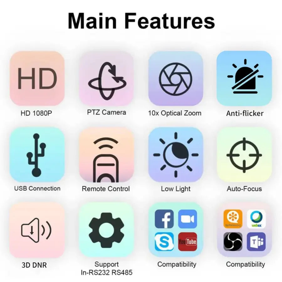 PHONEFIX 10X auto-focus 1080P live streaming camera module for high-quality live broadcasts, suitable for various devices.