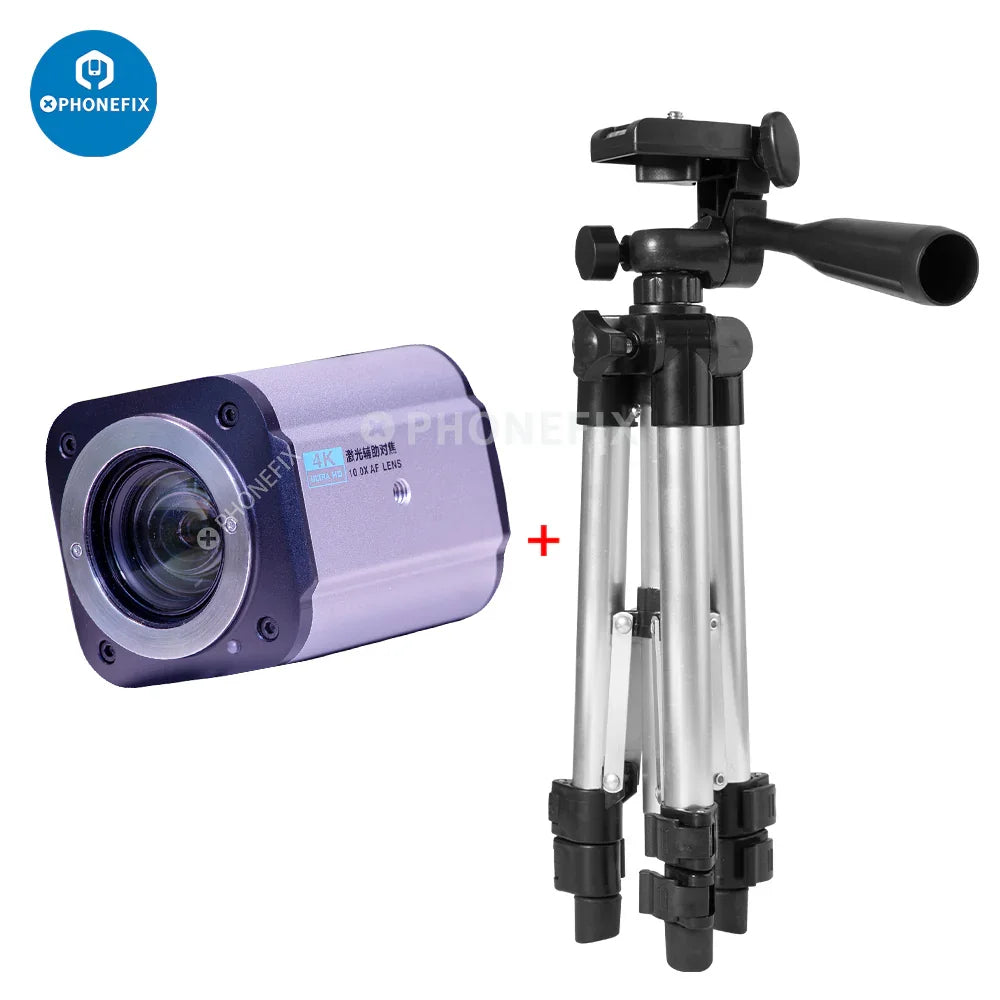 PHONEFIX 10X auto focus 1080P live streaming camera module for live broadcasts, compact design with lens and connection ports visible.