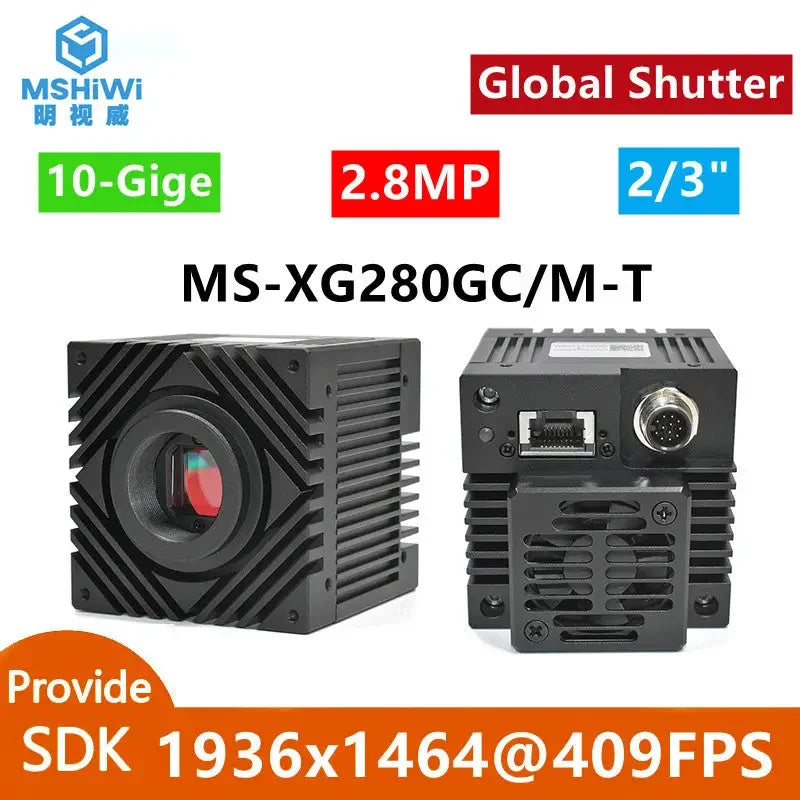 PHONEFIX 10GigE Vision industrial camera with color shutter, Gigabit Ethernet for machine vision applications in industrial settings.