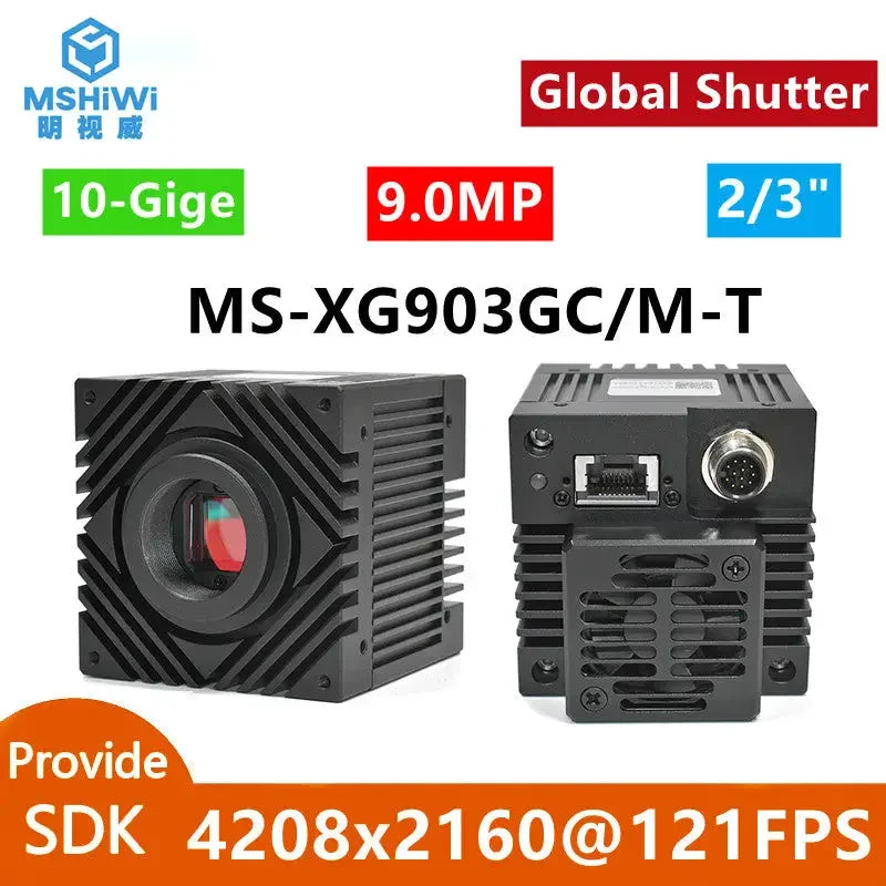 PHONEFIX 10GigE Vision Camera with gigabit Ethernet, color sensor, and industrial shutter, designed for machine vision applications.