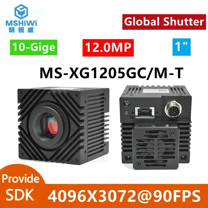 Color industrial machine vision camera by PHONEFIX with 10GigE Gigabit Ethernet and shutter for high-quality industrial imaging.