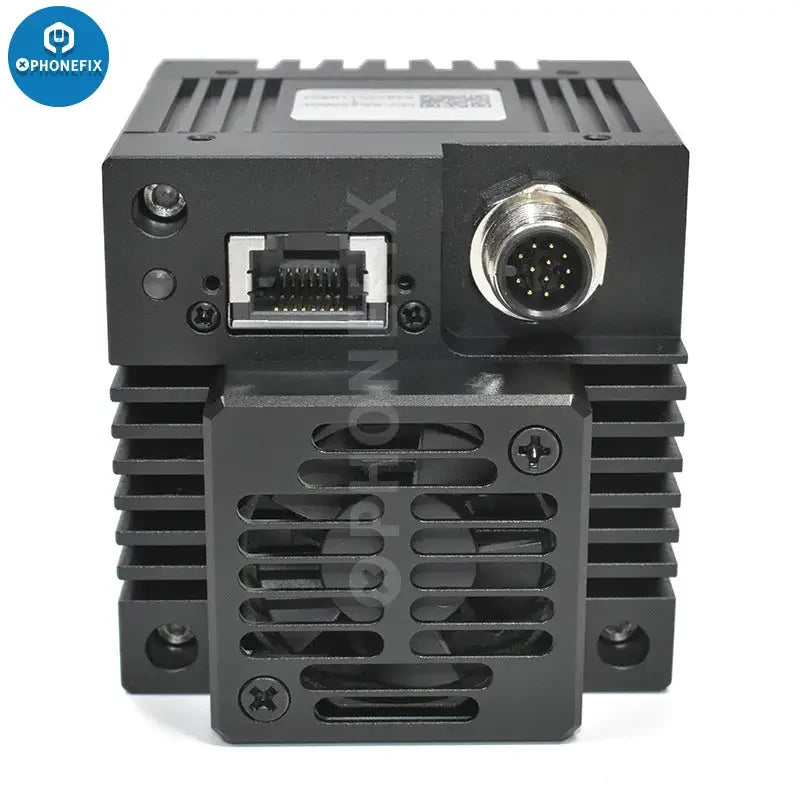 PHONEFIX 10GigE Vision industrial machine vision camera with color shutter and gigabit Ethernet connectivity.