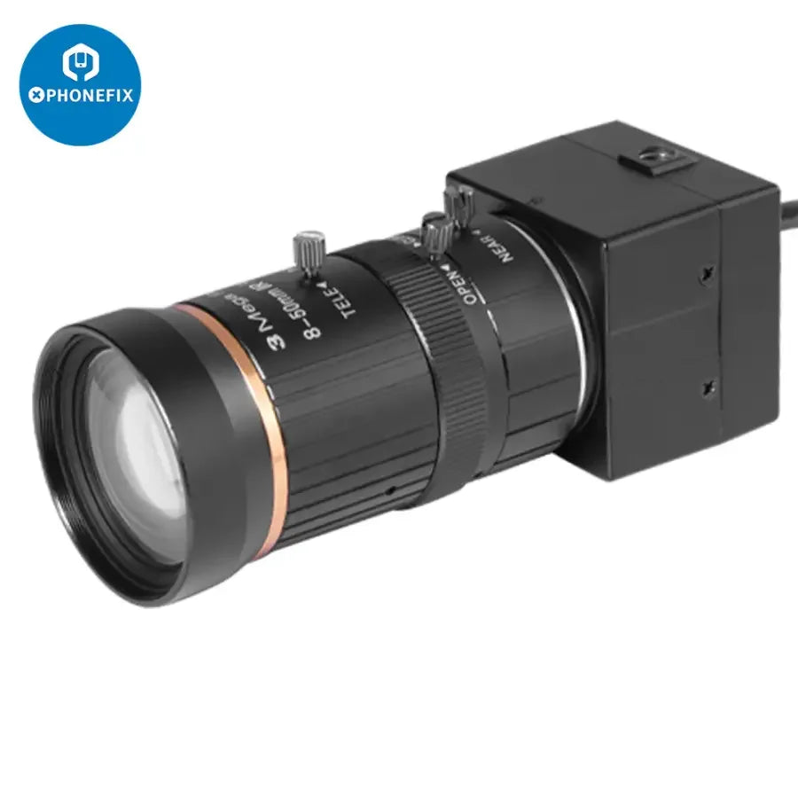 5MP UVC USB webcam by PHONEFIX, industrial HD machine vision camera with high-resolution lens, ideal for industrial PC applications.