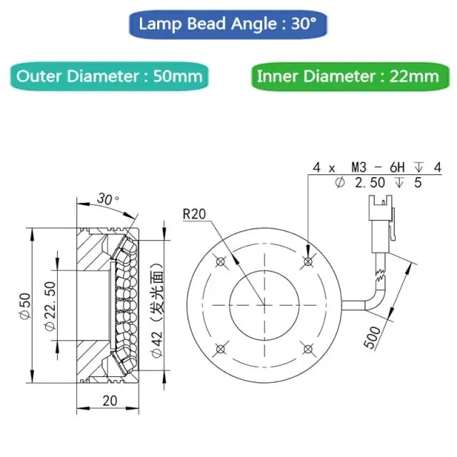 PhoneFIX LED ring light illuminator for industrial machine vision cameras, provides bright, even lighting for imaging applications.