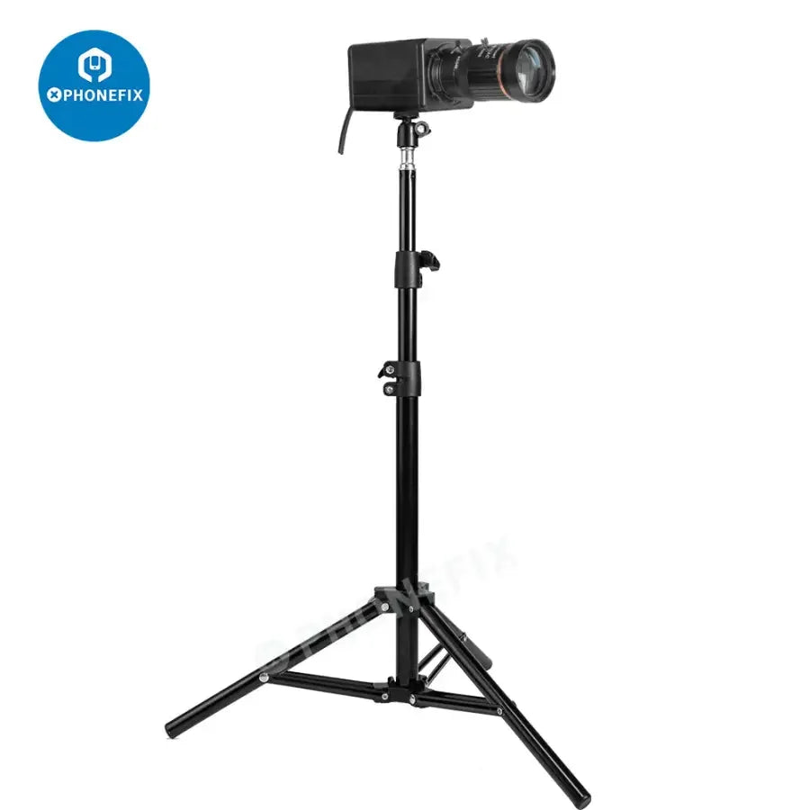 Cámara web PHONEFIX de 5.0 MP y resolución 4K con zoom de 10 aumentos y lente varifocal, diseñada para aplicaciones de visión artificial, que muestra la lente de la cámara.