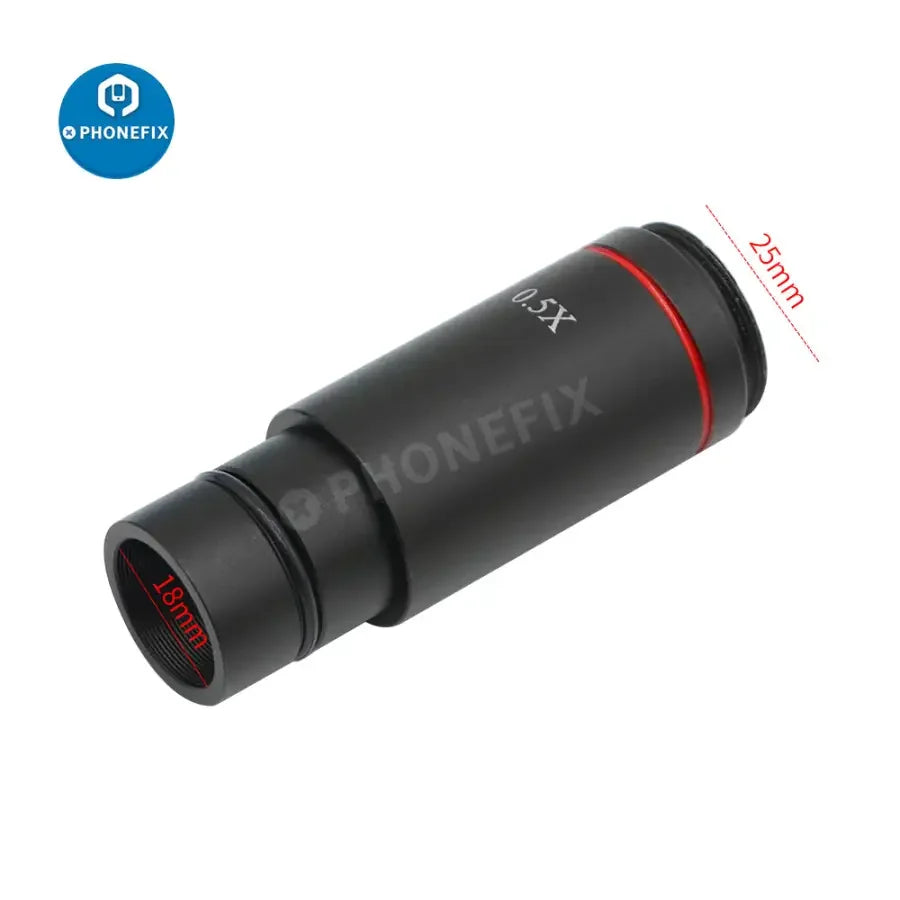 5MP USB microscope camera with C-mount adapter and 30/30.5mm ring, designed for machine vision applications by PHONEFIX.