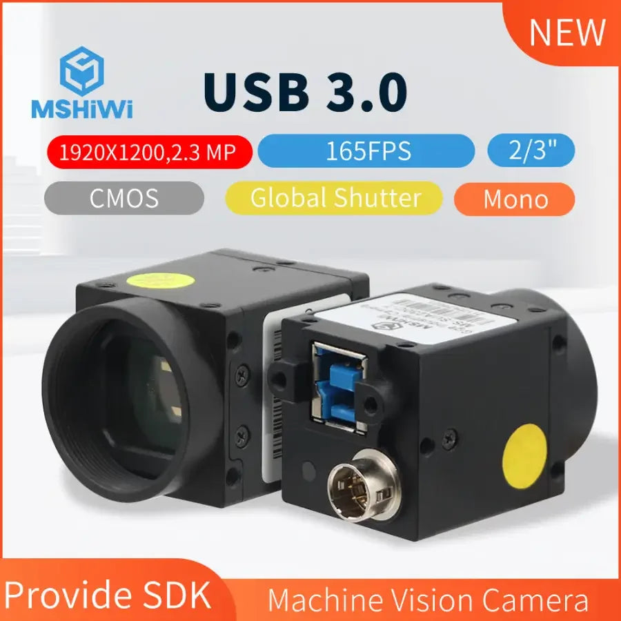 USB3 Vision industrial CMOS camera with 2.3 MP mono global shutter for machine vision applications, by PHONEFIX