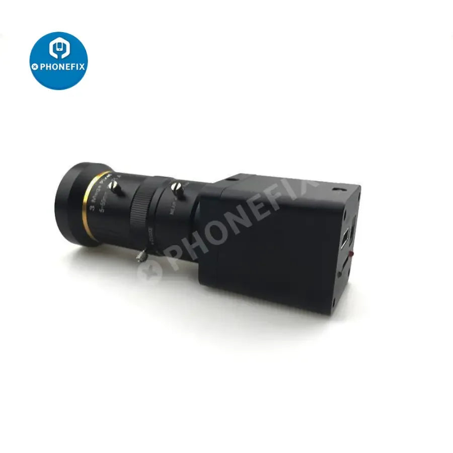 PHONEFIX 2.0MP HDMI industrial machine vision camera with 5-50mm lens for live video and high-definition 1080p imaging.