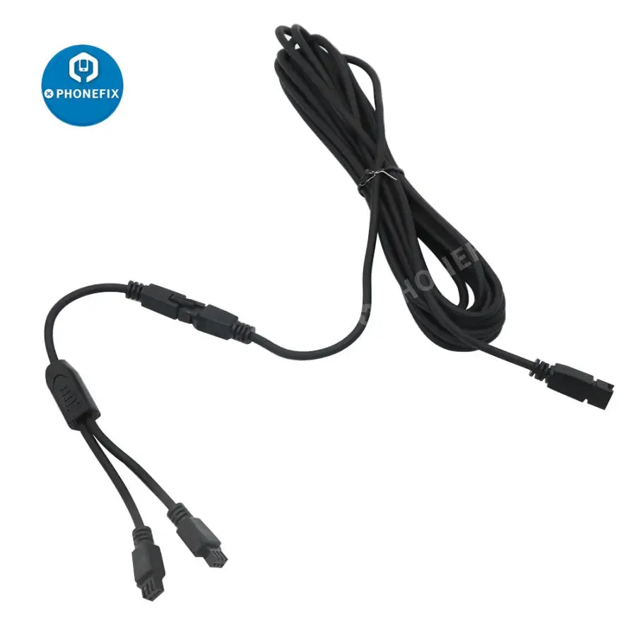 Phonefix 3P SM male to female light source extension cable for machine vision cameras, 0.2m length with connectors visible.