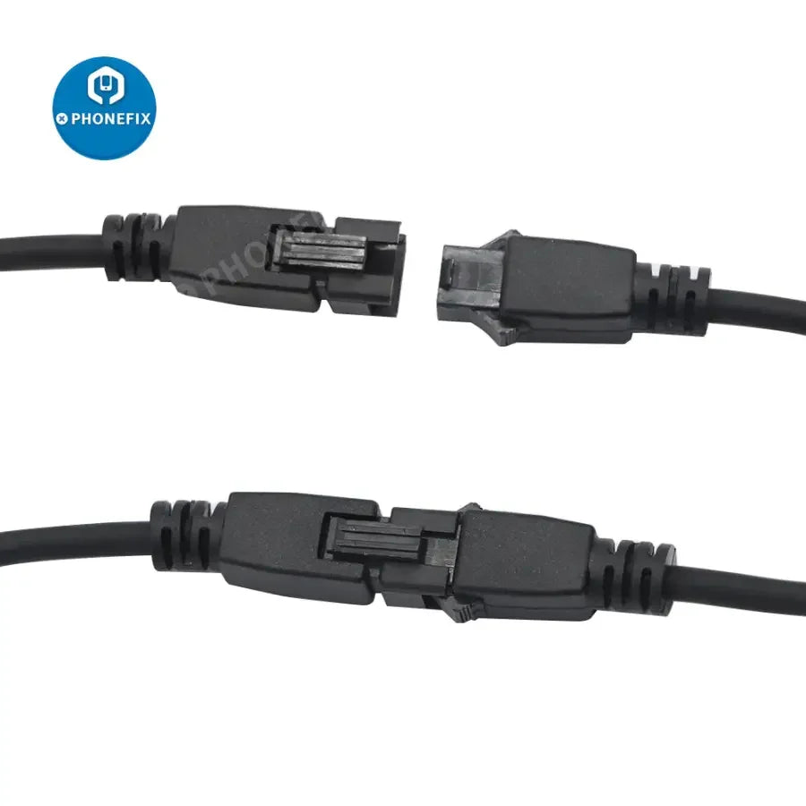Phonefix 3P SM male to female light source extension cable for machine vision cameras, 0.2m length, black cable with connectors