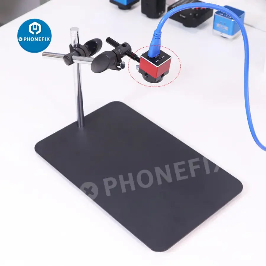 PhoneFix 5MP USB 3.0 CMOS industrial microscope camera for machine vision, with eyepiece and digital imaging capabilities