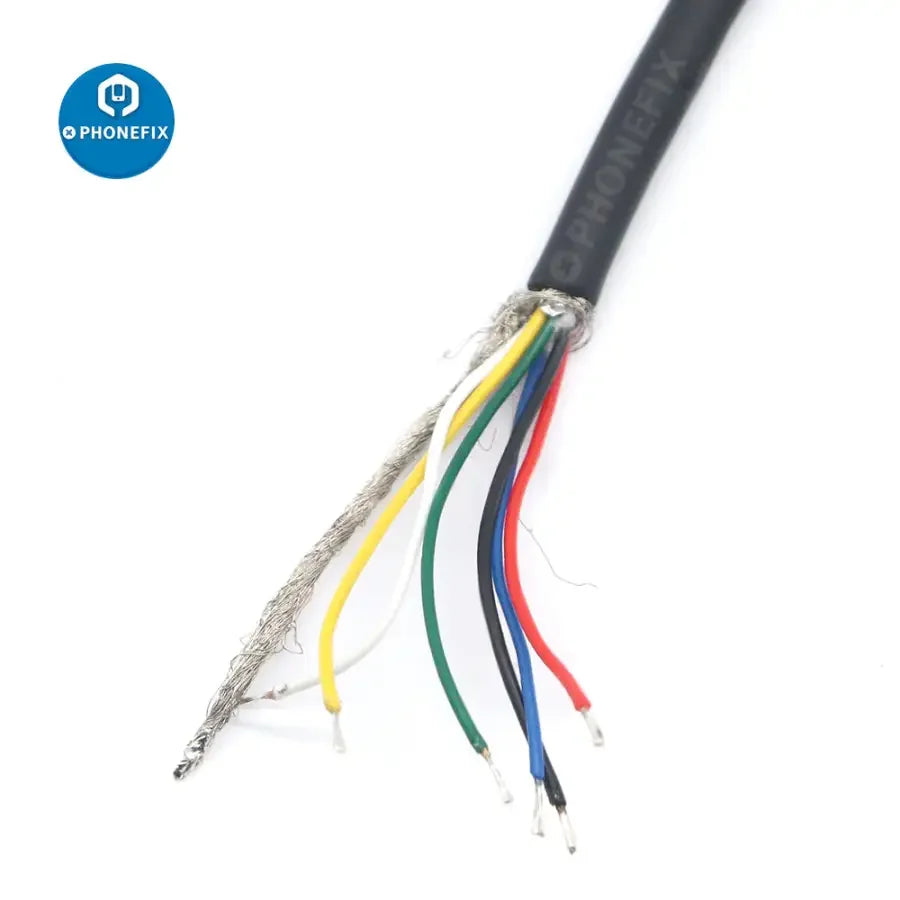 Industrial camera power trigger IO signal cable with 6-pin female plug, 5m length for machine vision cameras by PHONEFIX.