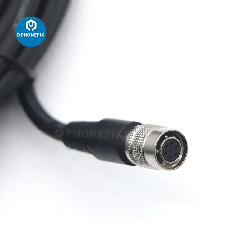 PhoneFIX industrial machine vision camera power trigger IO signal cable with 6-pin female plug, 5-meter length.