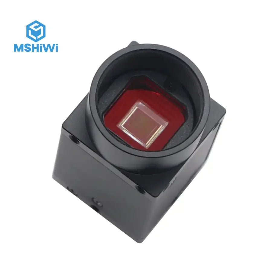 Caméra de vision industrielle GIGE 12.0 MP avec capteur CMOS 1/1.7", obturateur roulant, monochrome, utilisée pour les applications de vision industrielle.