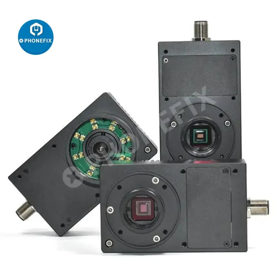 PHONEFIX smart digital industrial camera with global shutter, 8.9MP resolution, USB 2.0 interface, designed for machine vision applications.