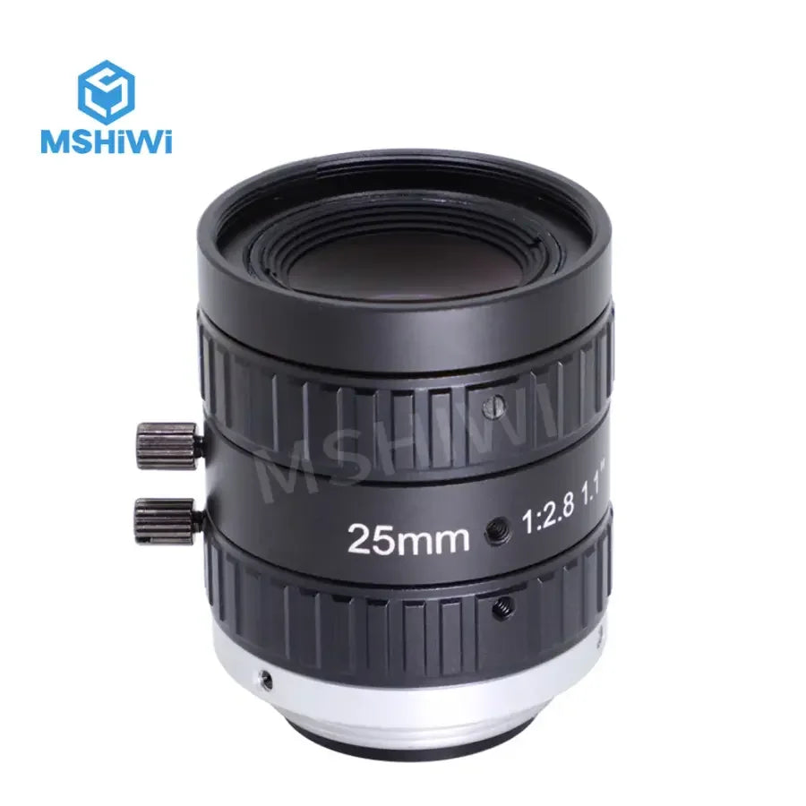 PhoneFIX 20MP C-mount machine vision lens with 12mm-50mm focal length, F2.8 aperture, manual iris for high-precision imaging.