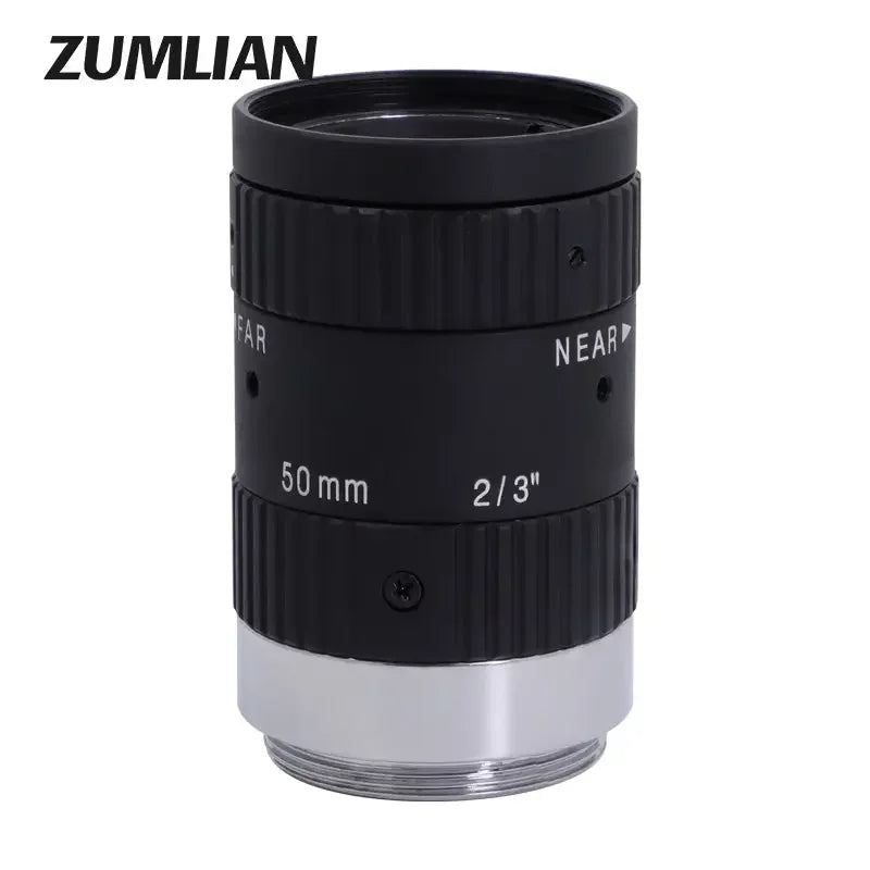PHONEFIX 5MP C-mount FA Prime Lens with 16mm to 50mm focal length, f/1.8, manual iris for machine vision applications
