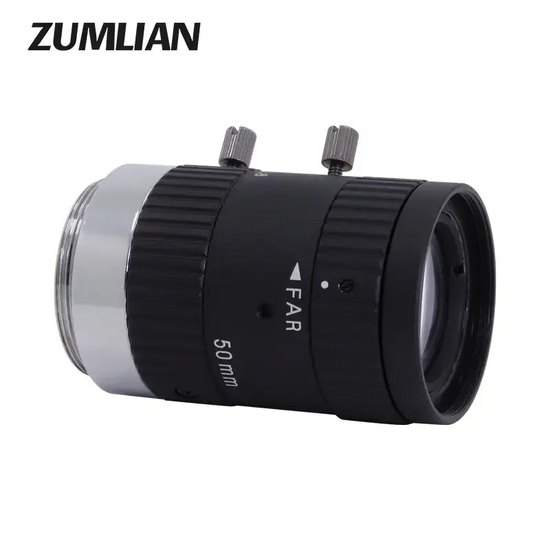 PHONEFIX 5MP C-mount machine vision lens with 16mm to 50mm focal length and manual iris, F1.8-16 for high-precision imaging.
