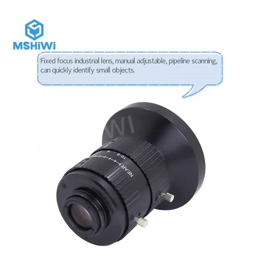 PHONEFIX 12MP 6mm 25mm manual C-mount FA prime lens for machine vision, F1.8 aperture, camera lens with detailed optics