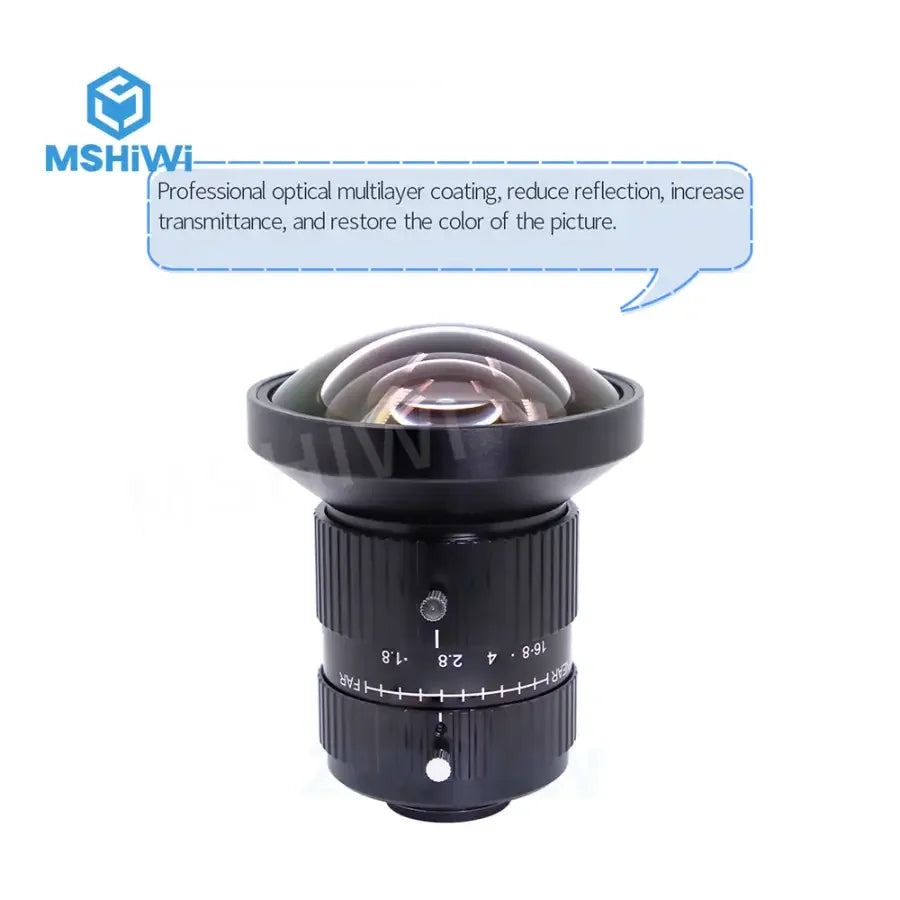 PHONEFIX 12MP C-mount machine vision lens, 6mm 25mm manual FA prime lens with F1.8 aperture for industrial cameras.