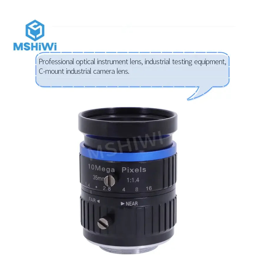 PhoneFix 10MP C-mount 35mm F1.4 manual iris industrial camera lens for machine vision applications