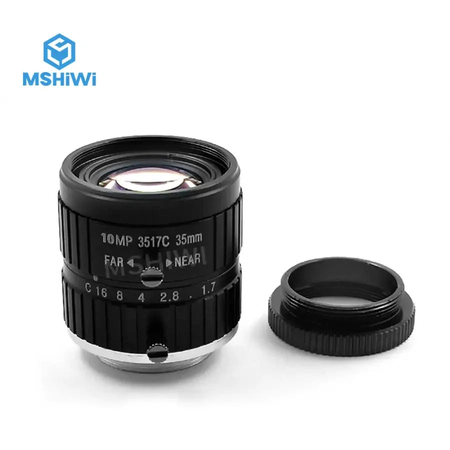 10MP F1.7 manual iris 1" 35mm prime lens for industrial inspection, machine vision application by PHONEFIX