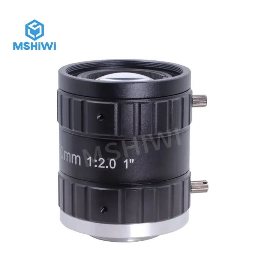 PhoneFix 12MP C-mount 50mm prime lens with F2.0 aperture, designed for machine vision cameras.