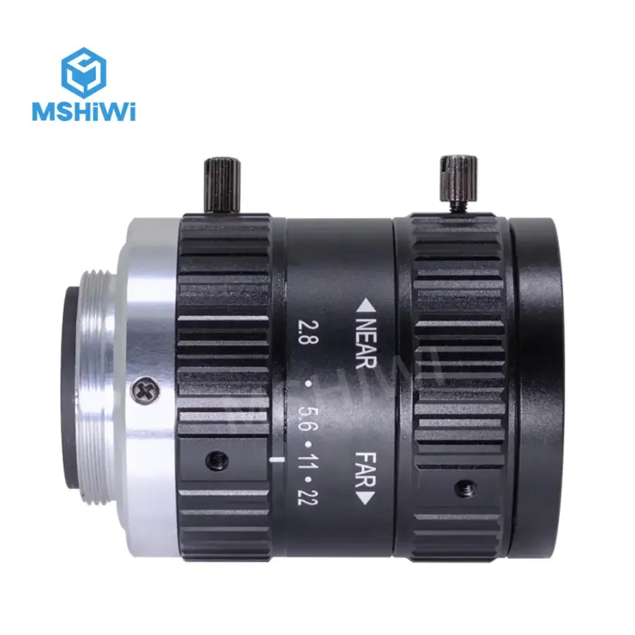 PHONEFIX 20MP C-mount 16mm prime industrial camera lens with F2.8 aperture, ideal for machine vision applications.