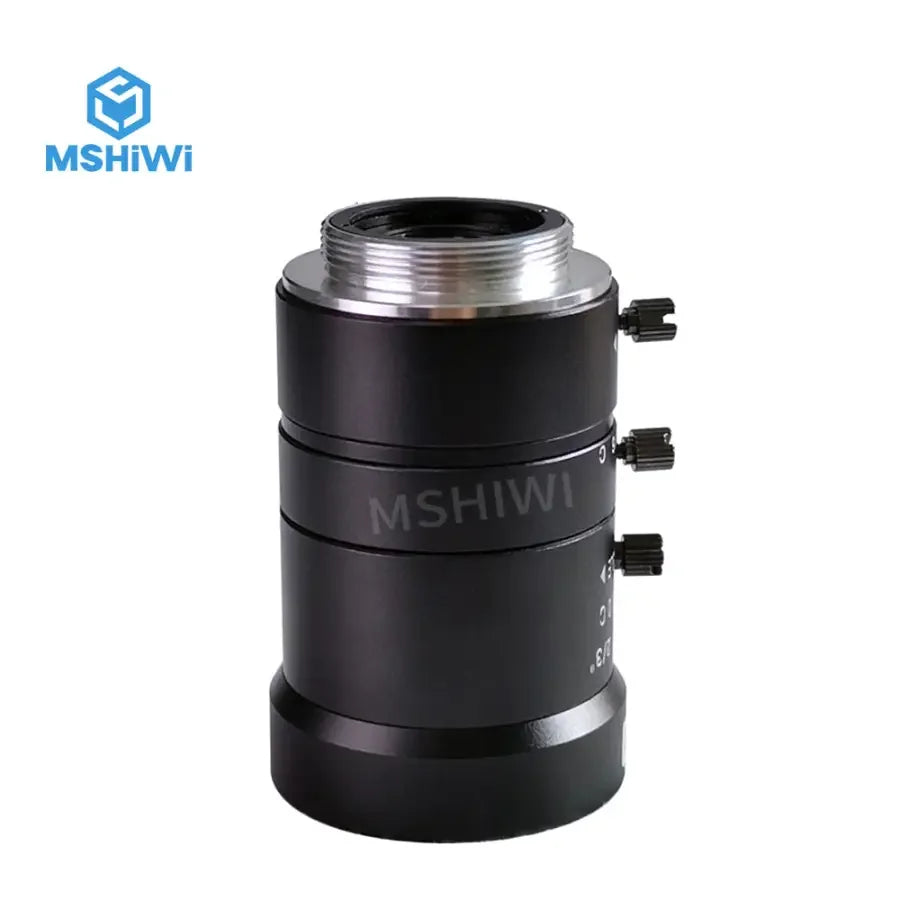 PHONEFIX 3.0MP machine vision lens with 16-48mm focal length, 2/3" sensor, F2.0 manual focus for industrial inspection images.